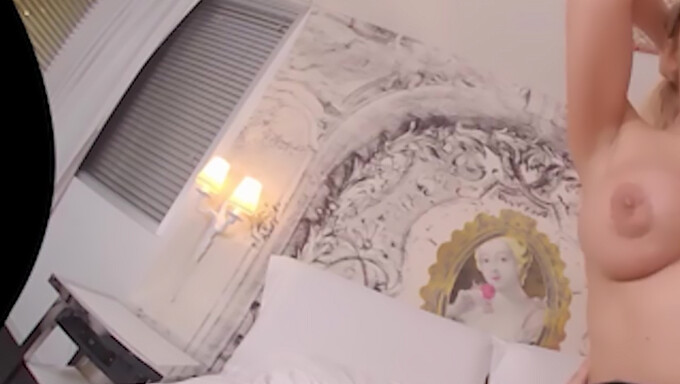 Long-Legged Beauty In Live Bedroom Action With Virtual Reality