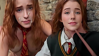 Cosplay Buatan Hermione Granger Dan Seks Kasar Dengan Payudara Besar Alami